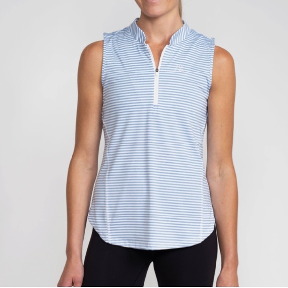 Rhoback Tops - Rhoback “The Bluebell” sleeveless Q-zip